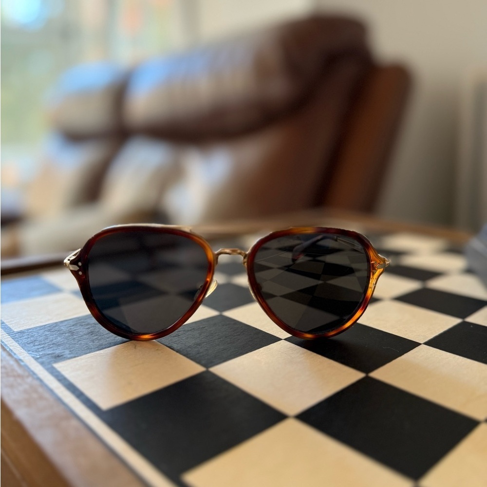 CELINE Classic dark lens Aviator tortishell Sunglasses - Picture 2 of 12